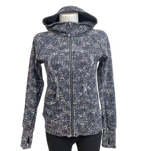 LULULEMON Rare Scuba Hoodie Full Zip Galaxy Speckled‎ Print Fleece lined size 4